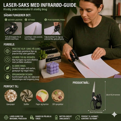 Infrarød lasersaks — præcisionsskæring til syning og håndarbejde