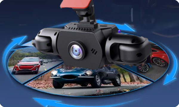 Professionel 360° dashcam – 4 kameraer, fuldt udsyn – Full HD med nattesyn og loop-optagelse