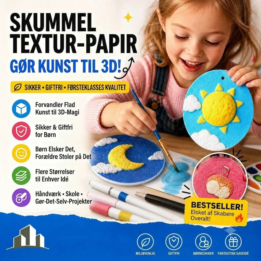 👩‍🎨🔮 Sikker skumpapir til børn – Blødt og fleksibelt, ideelt til krea-projekter, læring og børnehåndværk 🎁✂️