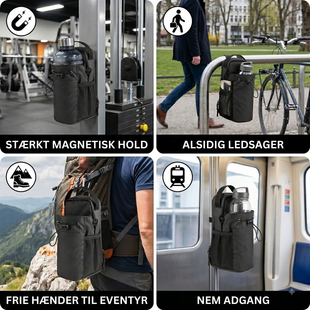 🧲Magnetisk flaskeholder med stærkt sug – Perfekt til fitness og hverdagsbrug🏋️