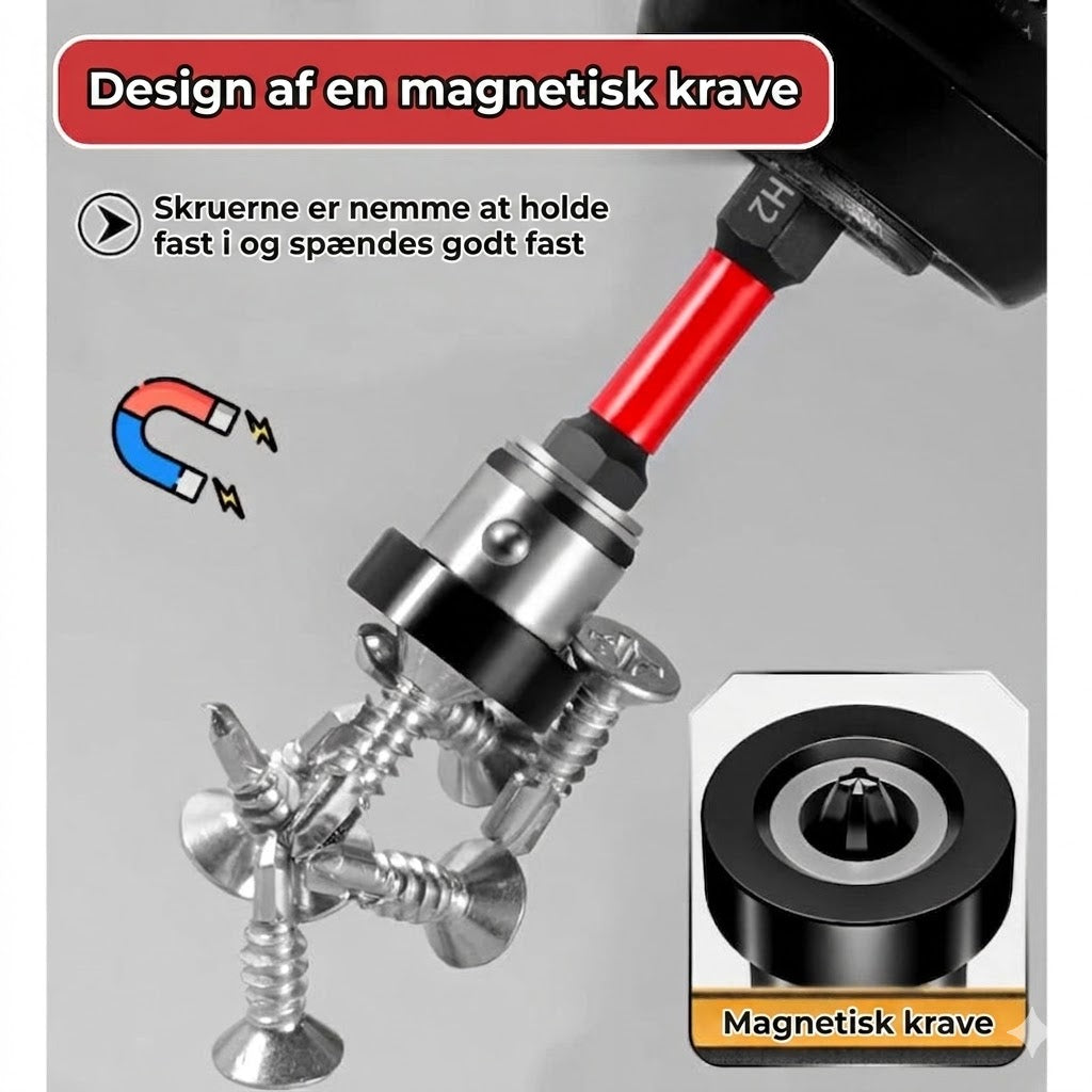 Magnetisk skruebits af S2-stål med dybdestop