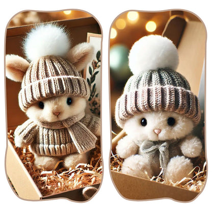 Håndlavet mini-kaninpels legetøj - sjov påskegave og dekoration