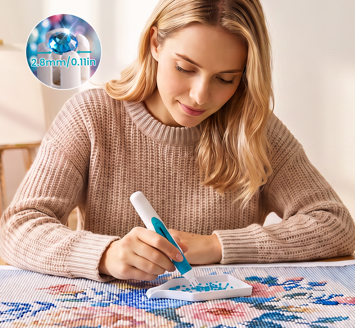 💎Automatisk Diamond Painting Pen & Rystebakke-sæt✨