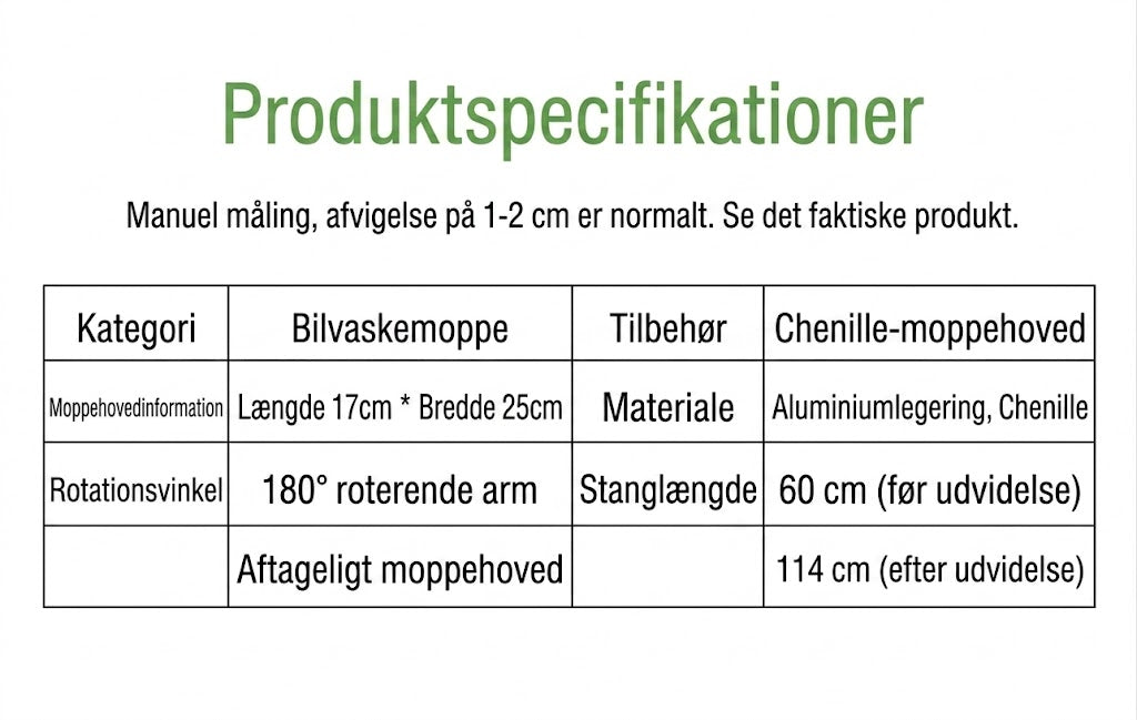 Teleskopisk bilvaskemoppe