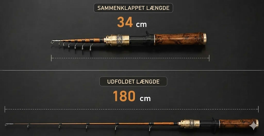 Lommefiskestang af kulfiber: teleskopfiskestang