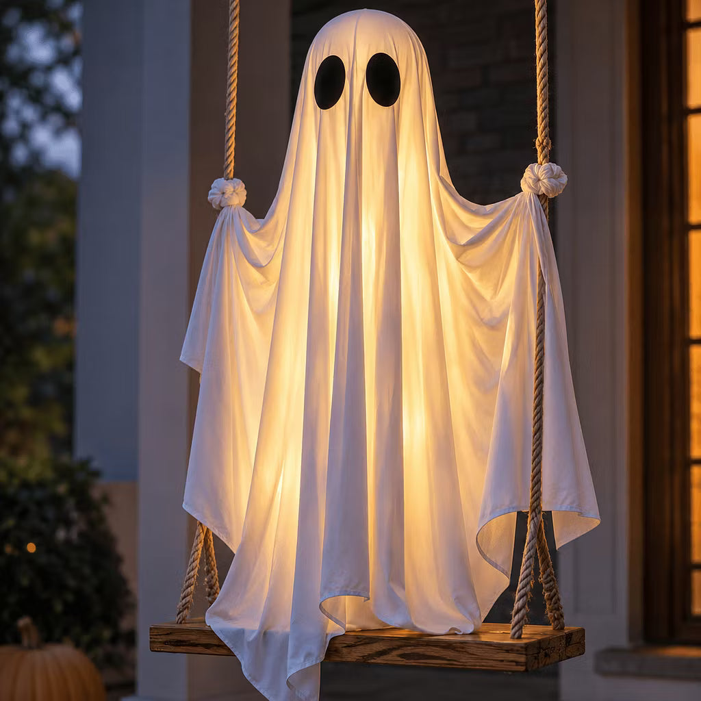 👻🎃Spøgelsesgynge med LED-lys – Den nye halloween-dille i 2026! 🍁👻