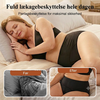 Højtaljede lækagesikre menstruationstrusser med for- og bagbeskyttelse – effektiv beskyttelse mod side-lækkage