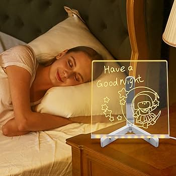 DoodleGlow™ magisk LED-tegneplade – lysende tegneplade til børn (med tuscher og skabeloner)