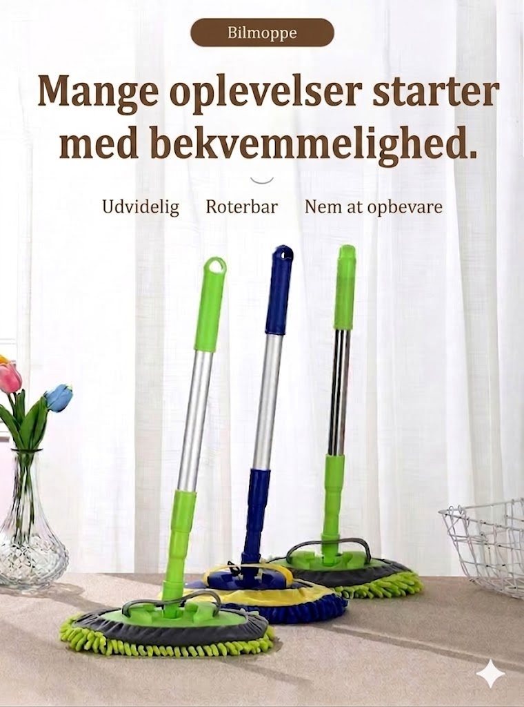 Teleskopisk bilvaskemoppe