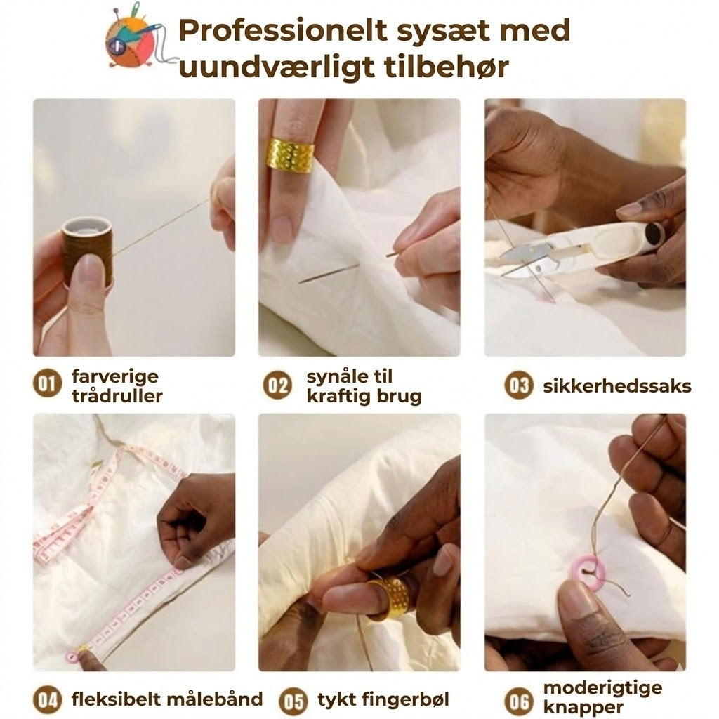 Dobbeltlags magnetisk sysæt – Luksus syæske med tråd og nåle