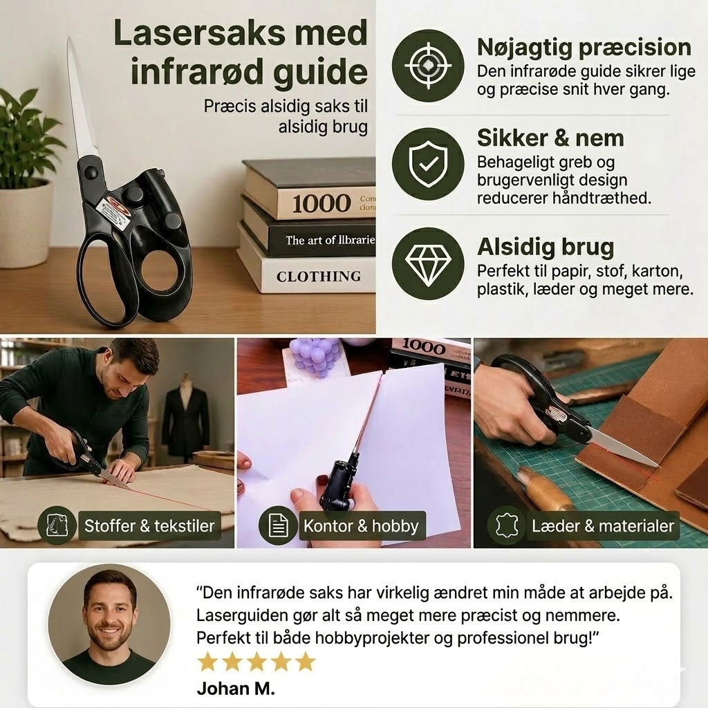 Infrarød lasersaks — præcisionsskæring til syning og håndarbejde