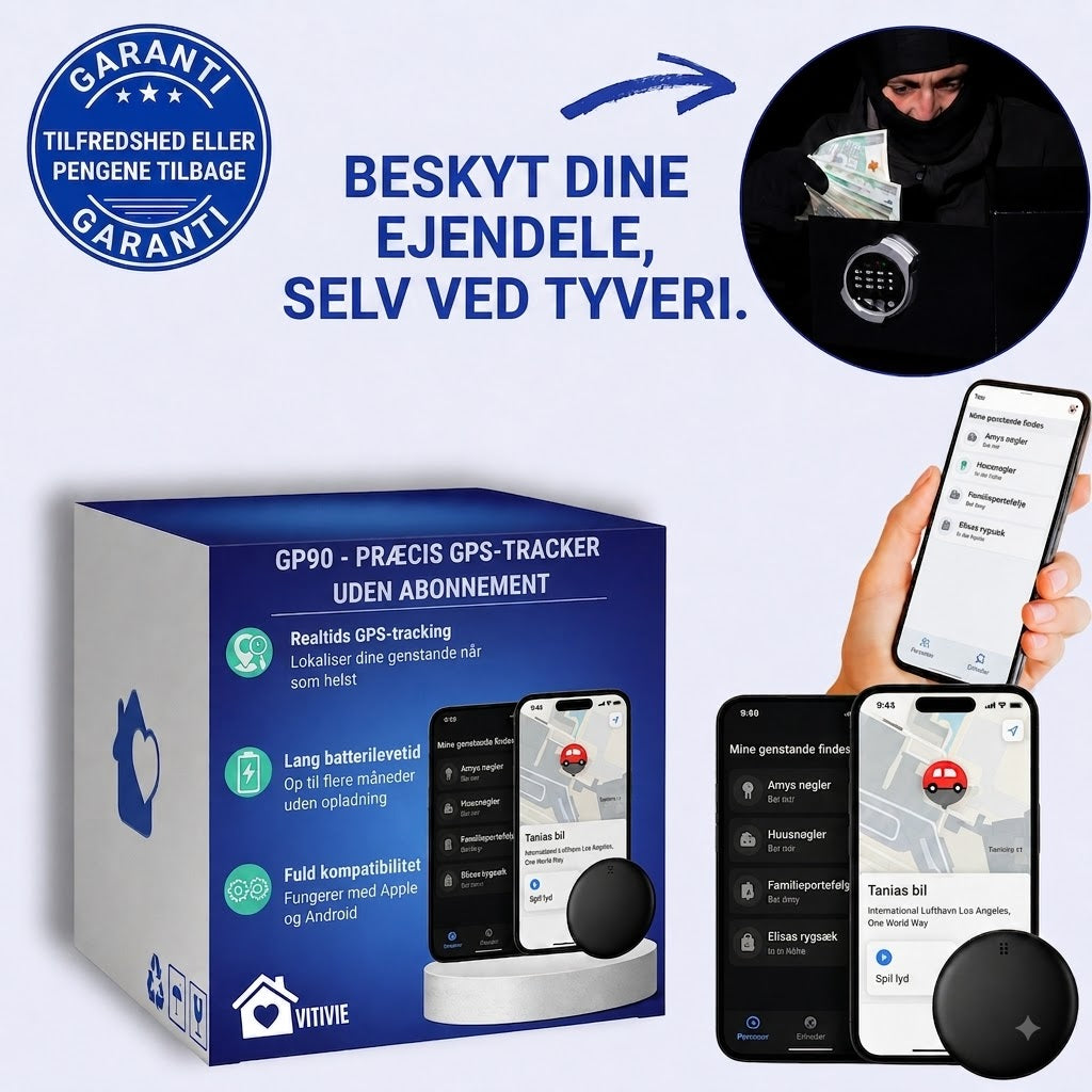 GP90 – Præcis GPS-tracker uden abonnement (Android / iOS)