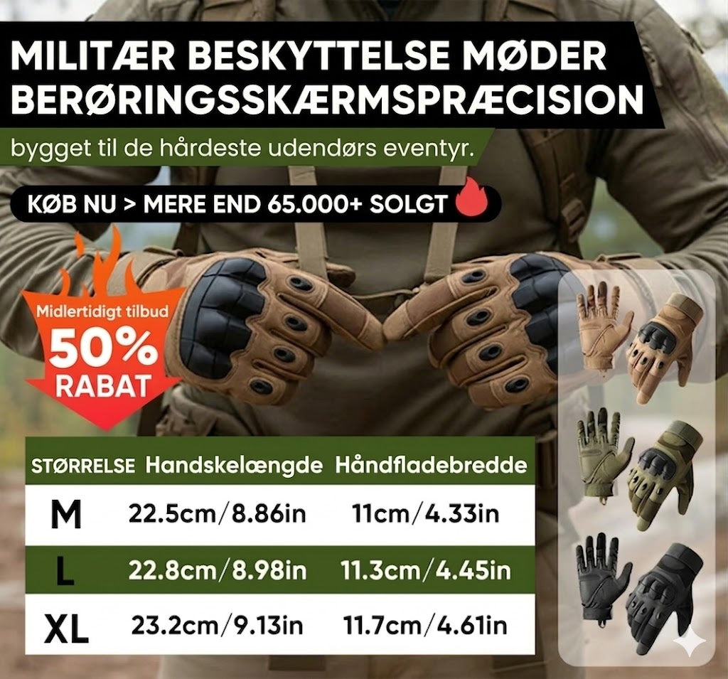 Taktiske handsker med fulde fingre – beskyttende arbejdshandsker til udendørs brug