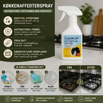 Køkken-affedtningsspray – Antibakteriel affedtning med en frisk duft.