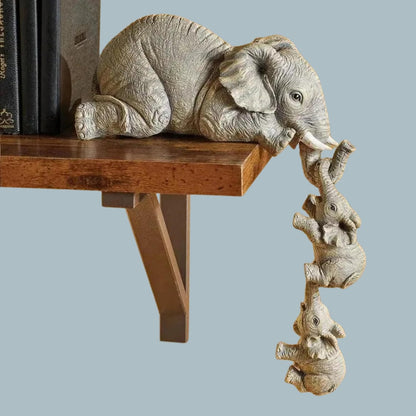 Elefantformet harpiksfigur — symboliserer stærke familiebånd