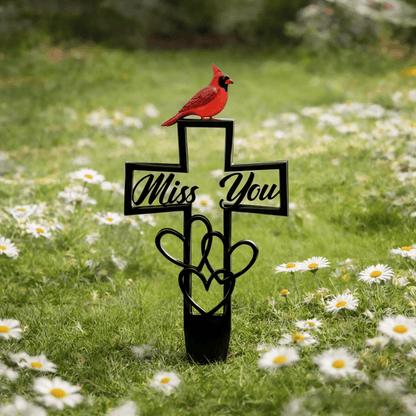 🐦💖 Mindeplade i metal til kirkegård ✝️