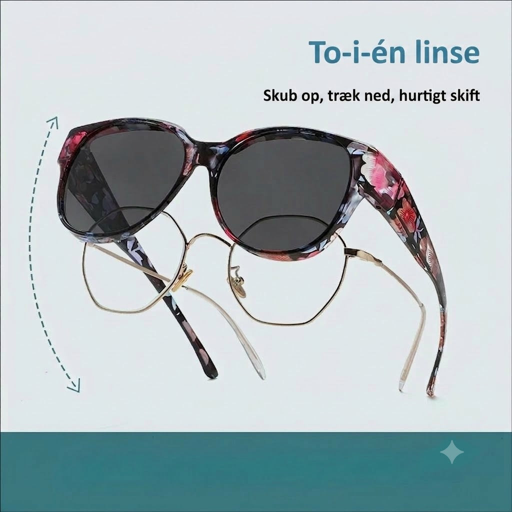 🕶 Nye oversize cat-eye solbriller – Polariserede glas & UV400-beskyttelse