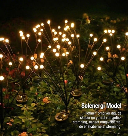 Solcelledrevet ildflue-havebelysning