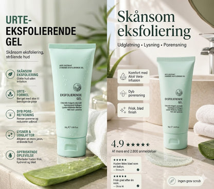 Eksfolierende gel med urteekstrakter