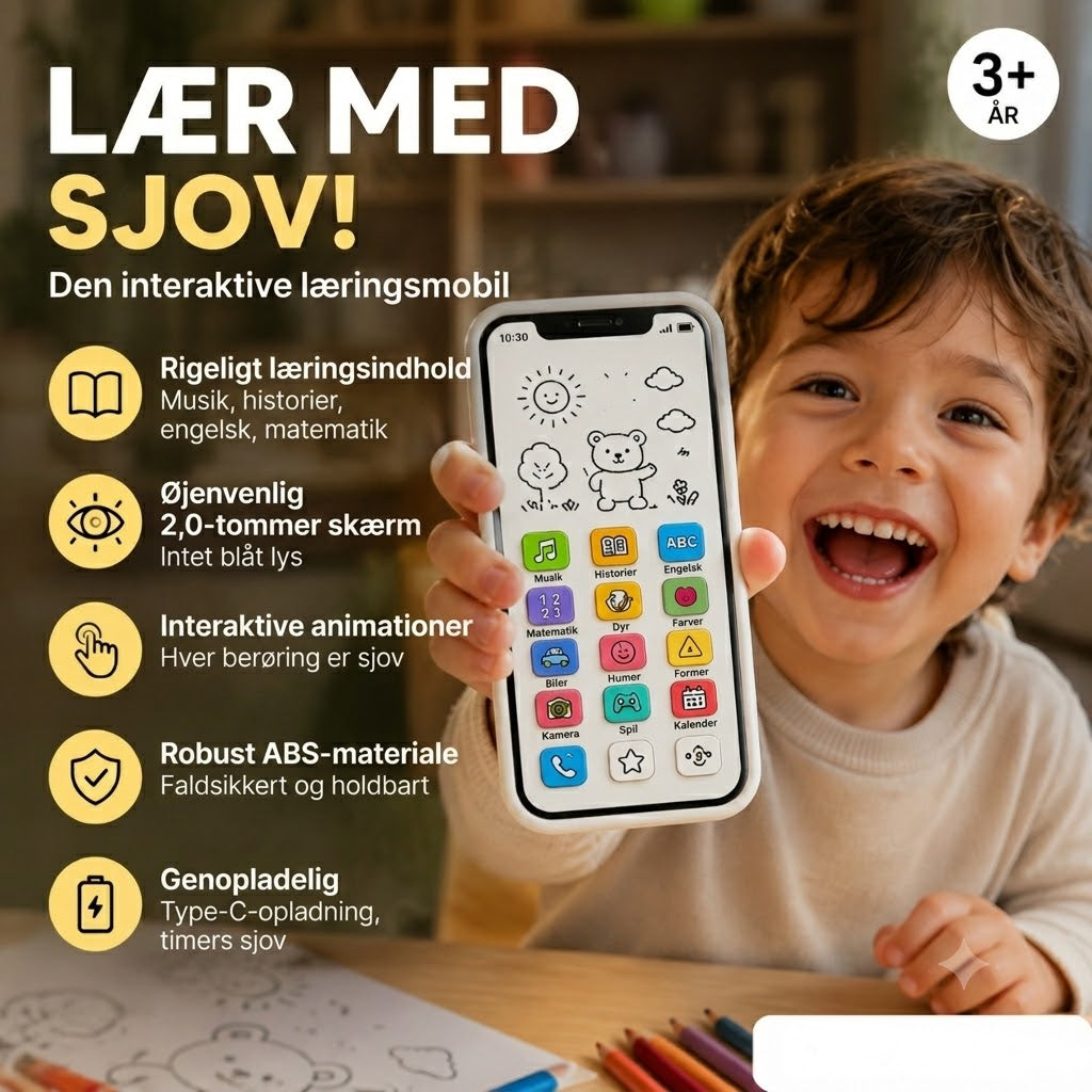 🔥📢 50% RABAT📱 Lærings-smartphone til børn | Læring gennem leg, øjenvenligt design – Det ideelle valg til indlæring ✨👶
