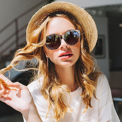 🕶 Nye oversize cat-eye solbriller – Polariserede glas & UV400-beskyttelse