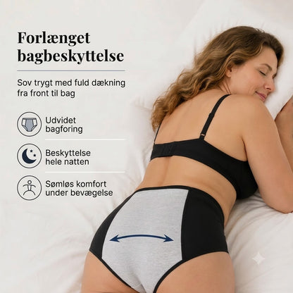 Højtaljede lækagesikre menstruationstrusser med for- og bagbeskyttelse – effektiv beskyttelse mod side-lækkage