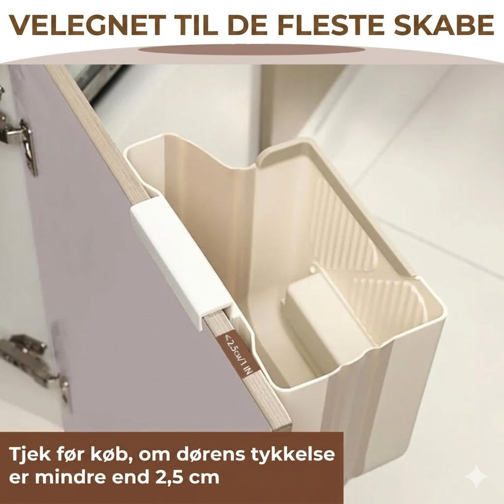 Pladsbesparende sammenklappelig affaldsspand