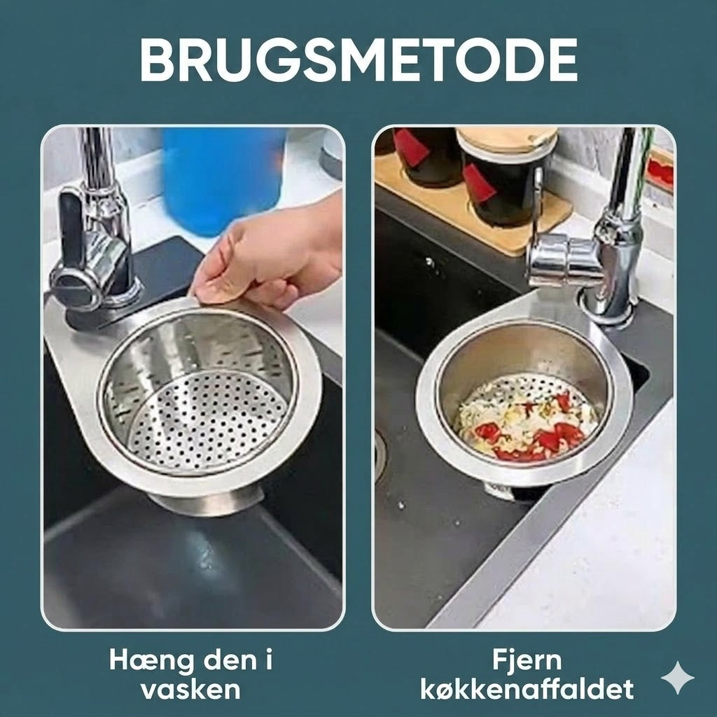 Svanformet vaskesi i rustfrit stål (2-pak)