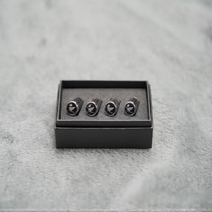 Luksus ventilhættesæt i kulfiberstil – Kulfiberlook – Universel til bil, motorcykel og cykel – Sporty hjulbeskyttelse – [4 stk.]