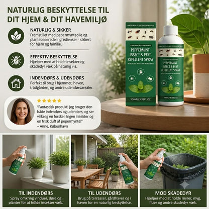 MOONSPRY Pebermynte Insektspray – Insektmiddel til indendørs og udendørs brug, soveværelse og have.