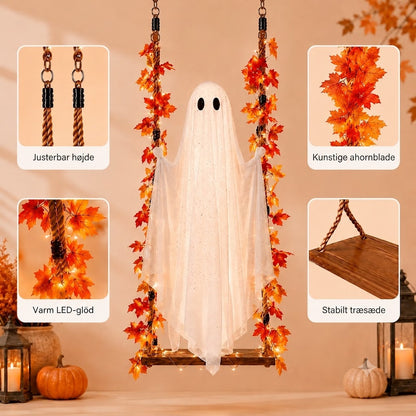 👻🎃Spøgelsesgynge med LED-lys – Den nye halloween-dille i 2026! 🍁👻