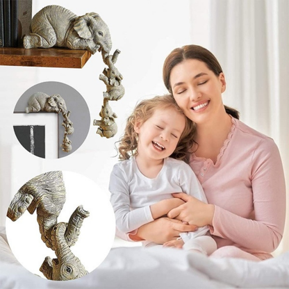 Elefantformet harpiksfigur — symboliserer stærke familiebånd