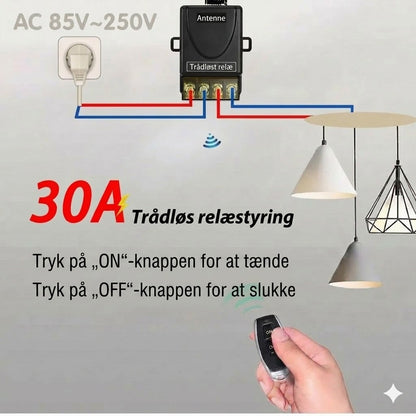 💥Trådløst fjernbetjenings- og modtagersæt – Universel – Plug & Play – Ingen kabler⚡