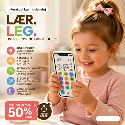 🔥📢 50% RABAT📱 Lærings-smartphone til børn | Læring gennem leg, øjenvenligt design – Det ideelle valg til indlæring ✨👶