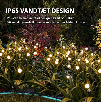 Solcelledrevet ildflue-havebelysning