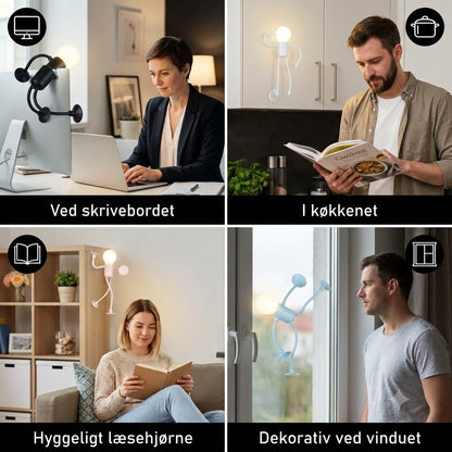 LED-lys med sugekop – sjovt design med udskiftelige sugekopper til dekoration