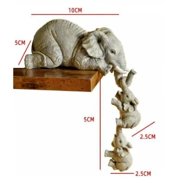 Elefantformet harpiksfigur — symboliserer stærke familiebånd