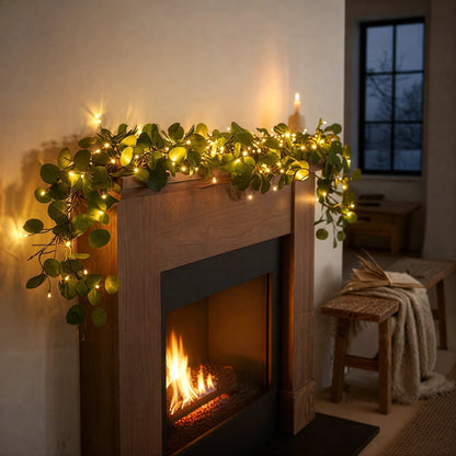 Stemningsfuld olivengren-lyskæde (Trådløs)