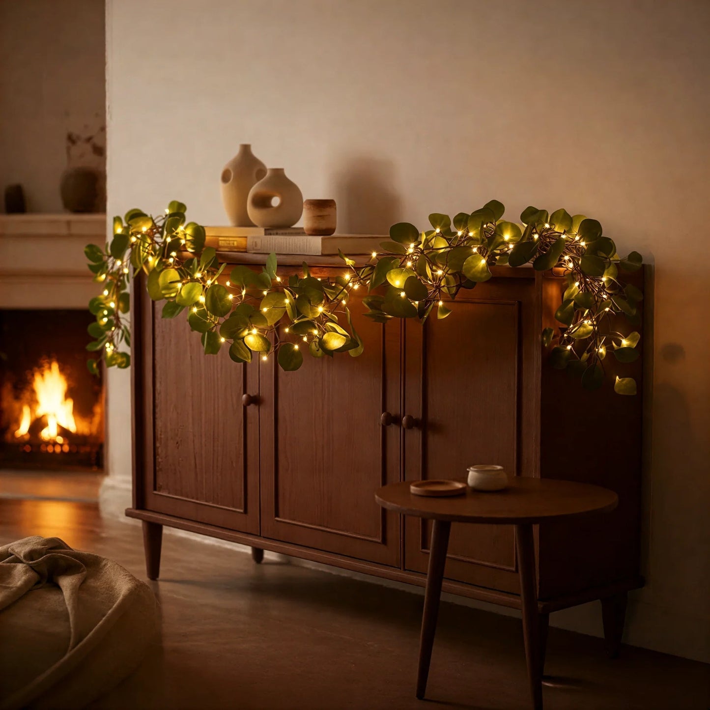 Stemningsfuld olivengren-lyskæde (Trådløs)