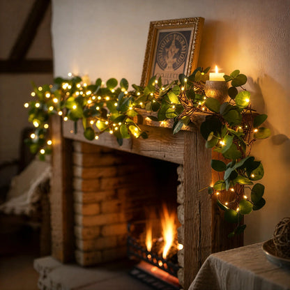 Stemningsfuld olivengren-lyskæde (Trådløs)