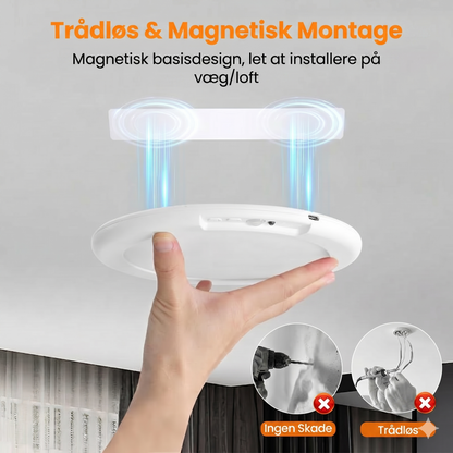 Genopladelig loftlampe med bevægelsessensor – trådløs – inkl. fjernbetjening