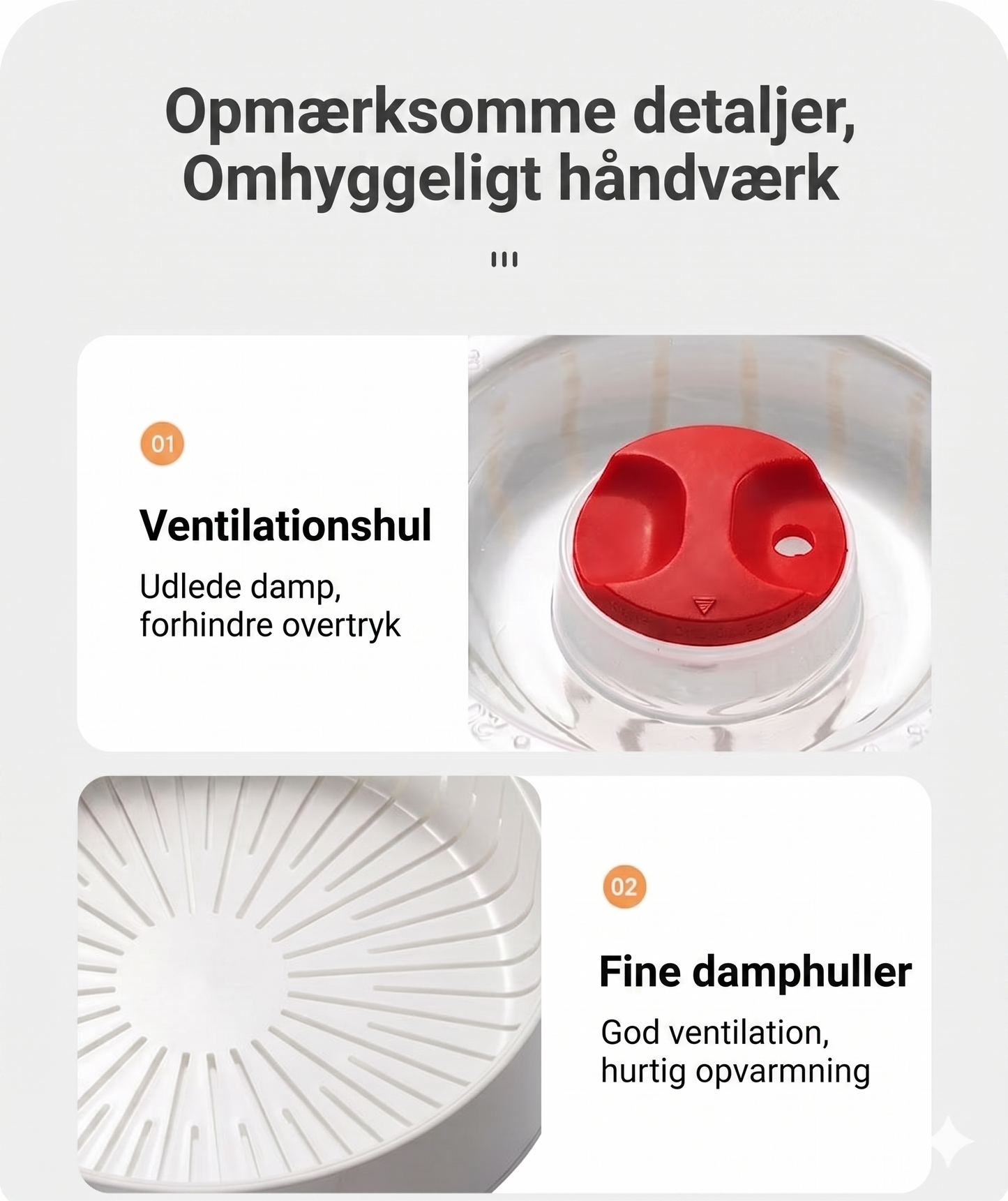 Multifunktionel dampkoger til mikroovn – med holde-varm-funktion – sund madlavning