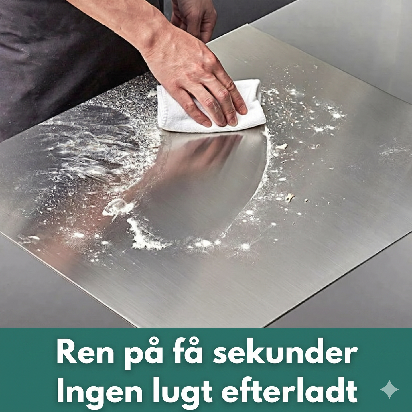Rustfrit stål skærebræt til køkkenbordplade