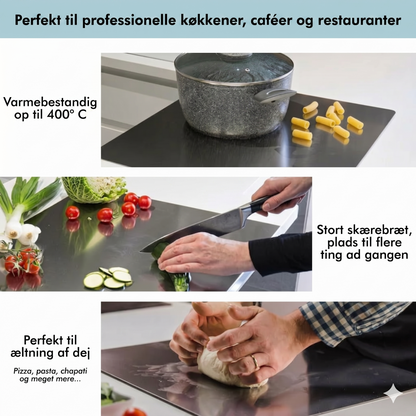 Rustfrit stål skærebræt til køkkenbordplade
