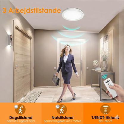 Genopladelig loftlampe med bevægelsessensor – trådløs – inkl. fjernbetjening