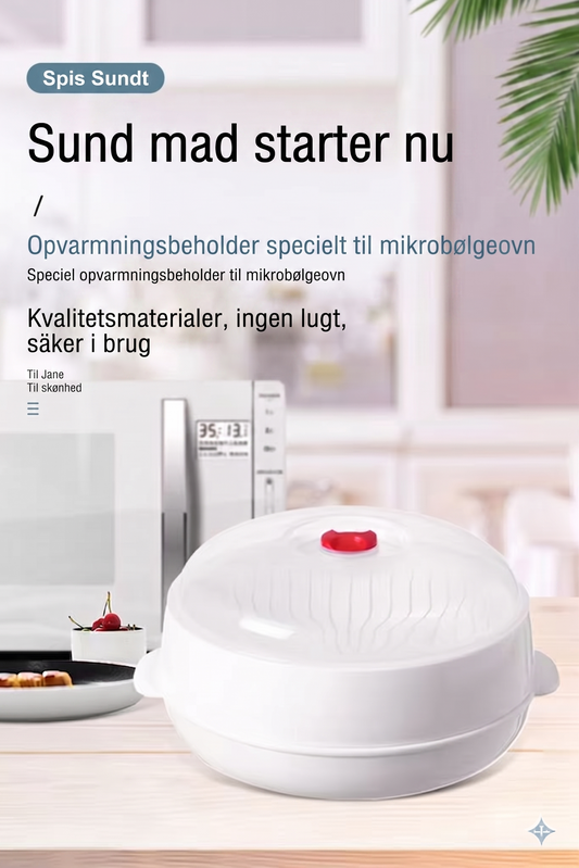 Multifunktionel dampkoger til mikroovn – med holde-varm-funktion – sund madlavning