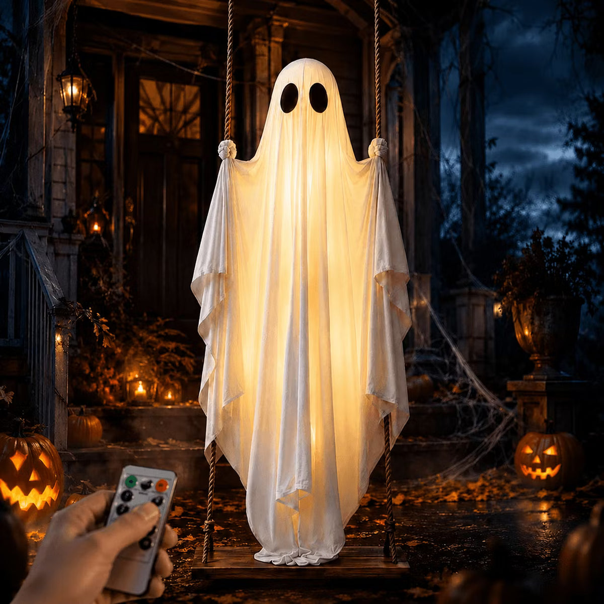 👻🎃Spøgelsesgynge med LED-lys – Den nye halloween-dille i 2026! 🍁👻