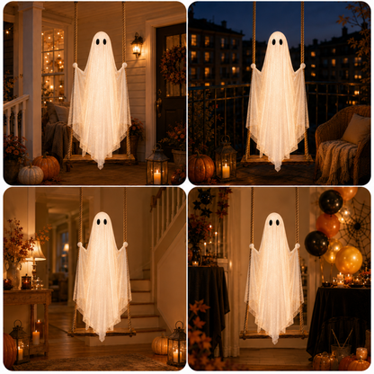 👻🎃Spøgelsesgynge med LED-lys – Den nye halloween-dille i 2026! 🍁👻