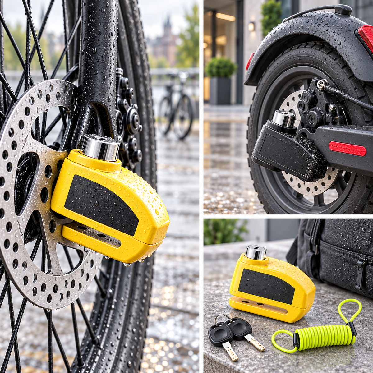 110 dB alarmskivebremselås – Skivebremselås til cykel, knallert og motorcykel