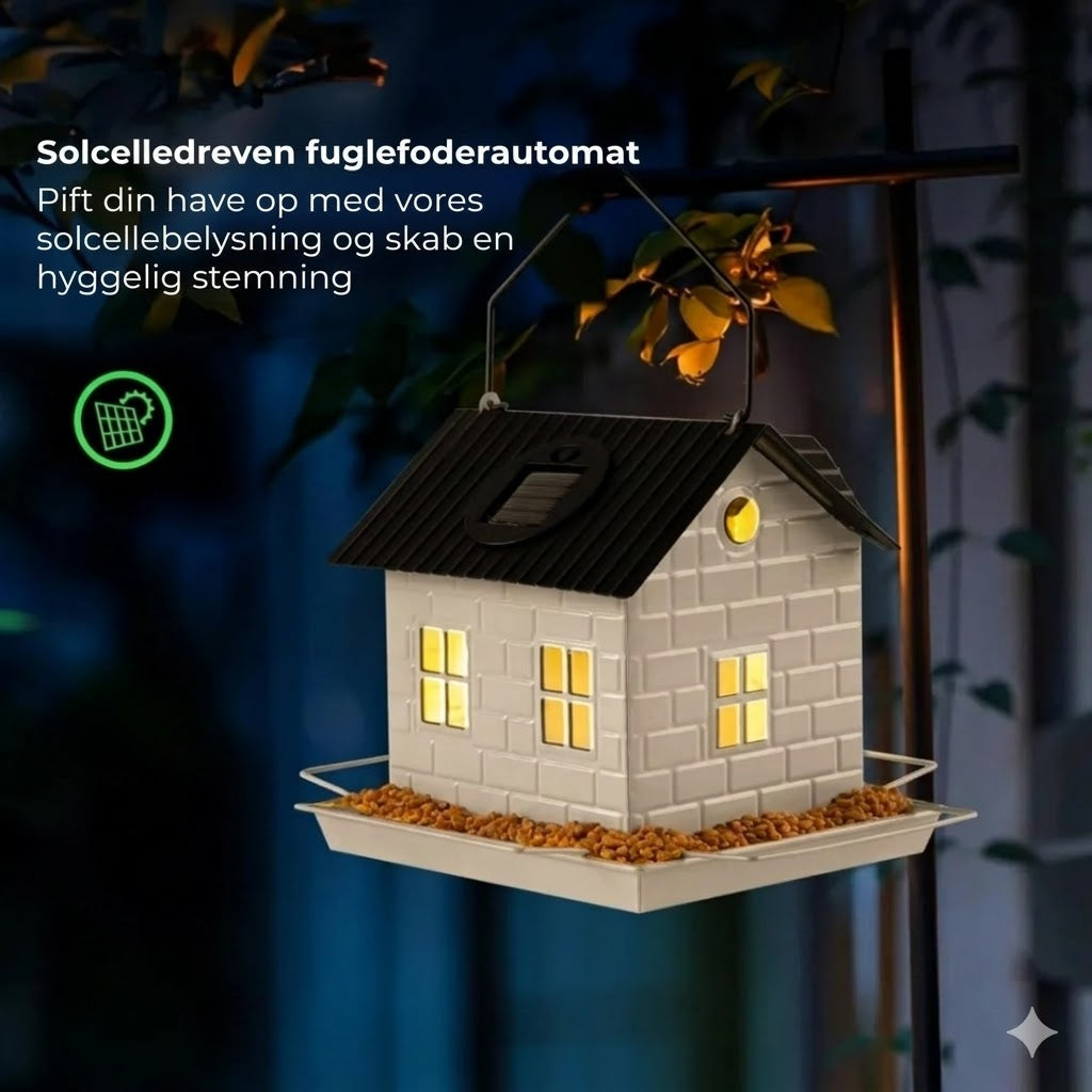 🕊️ Soldrevet fuglehus – automatisk belysning
